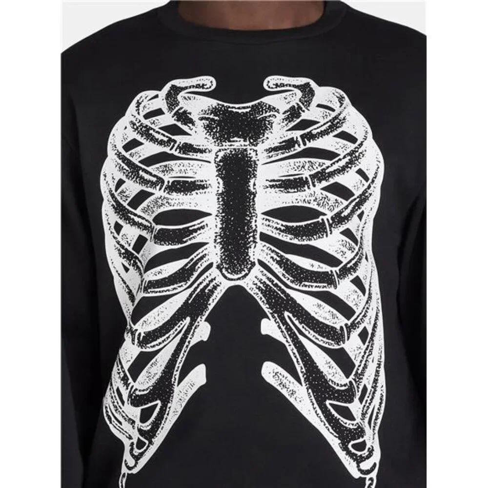 NWT 🎃 Halloween Sweatshirt Skeleton Ribs X-Ray Print, Men's Sizes XS - 3XL - Picture 5 of 5